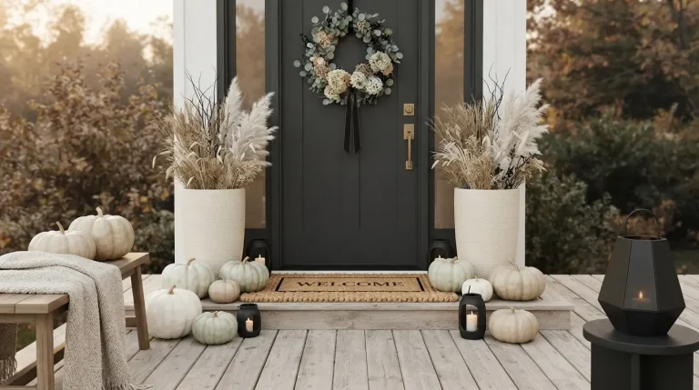 17 Modern Nautral Halloween Porch Ideas for a Warm Welcome
