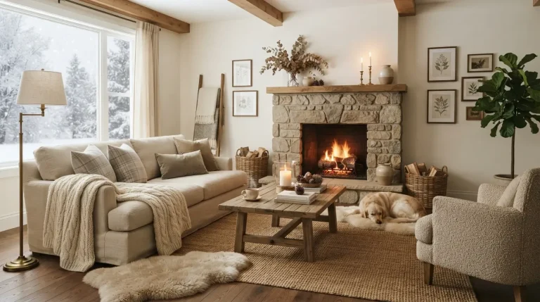 17 Neutral Winter Living Room Ideas That Bring Warmth to Cold Days